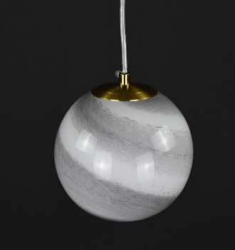 Підвісний світильник на одну лампочку, патрон G9, скляний плафон діаметром 15 см. . фото 5