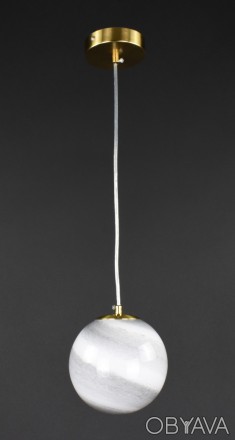 Підвісний світильник на одну лампочку, патрон G9, скляний плафон діаметром 15 см. . фото 1