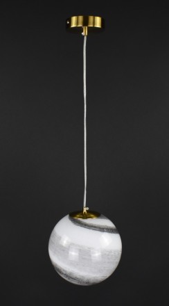 Підвісний світильник на одну лампочку, патрон Е27, скляний плафон діаметром 20 с. . фото 2