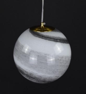 Підвісний світильник на одну лампочку, патрон Е27, скляний плафон діаметром 20 с. . фото 4