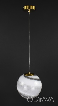 Підвісний світильник на одну лампочку, патрон Е27, скляний плафон діаметром 20 с. . фото 1