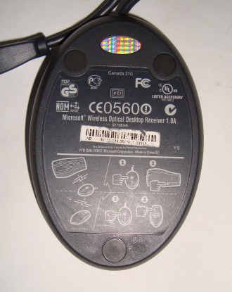 Microsoft Wireless Optical Receiver 1.0A X08-78067 Model USB & P/S2 part Уст. . фото 5