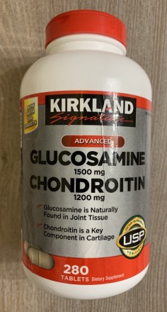 Посиленний глюкозамін 1500 мг плюс хондроїтин 1200 мг, 280 каплетів, Kirkland Si. . фото 2