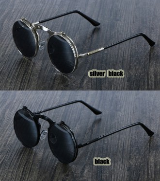 Круглі окуляри в стилі Стiм-Панк, фільмів Тіма Бертона і всесвіту Скаженого Макс. . фото 2