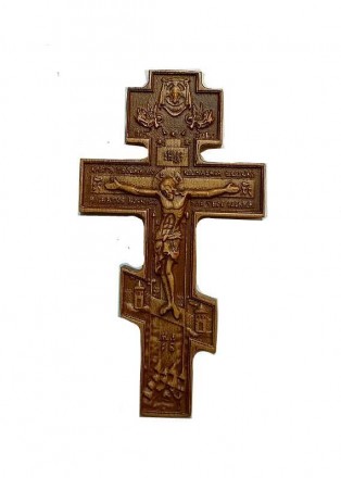 Хрест дерев'яний. Восьмикінцевий православний хрест, Розп'яття, із мол. . фото 2