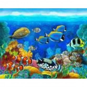Набір для творчості алмазна вишивка картина мозаїка рибки 30*40 см 60882 полотно. . фото 3