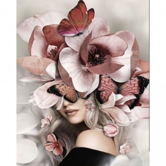 Набір для творчості алмазна вишивка картина мозаїка Дівчина з трояндами на голов. . фото 2
