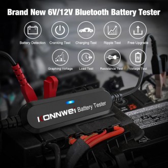 Konnwei BK100 battery tester- тестер АКБ 6-12 V (black, bluetooth)
С помощью тес. . фото 3