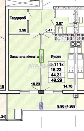 Код об'єкта: 296417. АН "Атланта" Продаж 1-кімнатної квартири по вул. В. Стуса Ж. Галицкий. фото 8