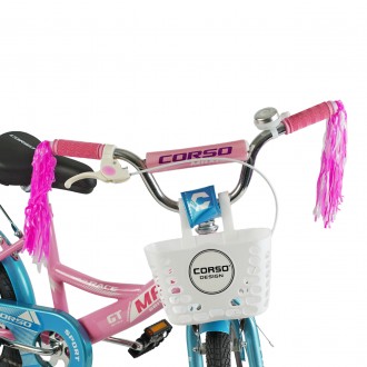 
Велосипед двухколесный с корзинокой 18 дюймов для девочки Corso Maxis от 6 до 9. . фото 5