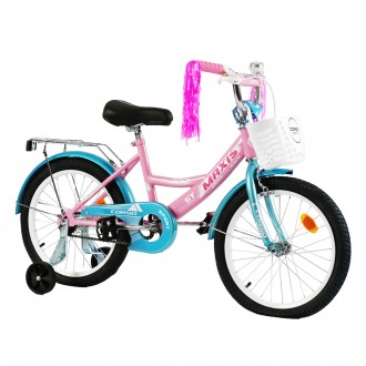 
Велосипед двухколесный с корзинокой 18 дюймов для девочки Corso Maxis от 6 до 9. . фото 4