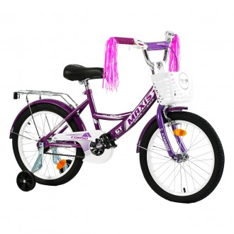 
Велосипед двухколесный фиолетовый с корзинокой 18 дюймов для девочки Corso Maxi. . фото 4