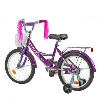 
Велосипед двухколесный фиолетовый с корзинокой 18 дюймов для девочки Corso Maxi. . фото 5