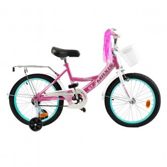 
Велосипед двухколесный розовый для девочки с корзинокой 18 дюймов Corso Maxis о. . фото 3