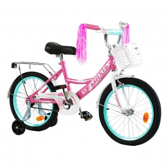 
Велосипед двухколесный розовый для девочки с корзинокой 18 дюймов Corso Maxis о. . фото 2