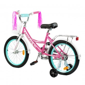 
Велосипед двухколесный розовый для девочки с корзинокой 18 дюймов Corso Maxis о. . фото 4