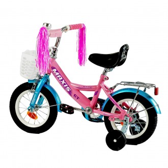 
Велосипед двухколесный розовый для девочки с корзинокой 12 дюймов Corso Maxis о. . фото 2