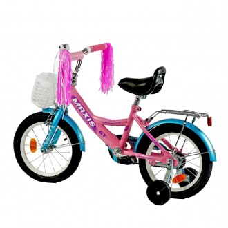 
Велосипед двухколесный розовый для девочки с корзинокой 14 дюймов Corso Maxis о. . фото 5