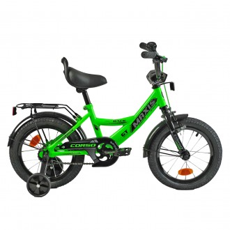 
Велосипед двухколесный зеленый для мальчика 14 дюймов Corso Maxis от 4 до 5 лет. . фото 2