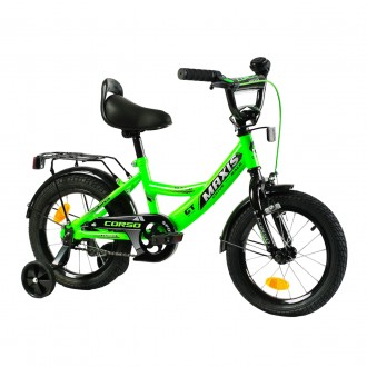 
Велосипед двухколесный зеленый для мальчика 14 дюймов Corso Maxis от 4 до 5 лет. . фото 4