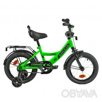 
Велосипед двухколесный зеленый для мальчика 14 дюймов Corso Maxis от 4 до 5 лет. . фото 1
