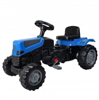 
Синий трактор педальный веломобиль, клаксон на руле, сидение регулируемое от 2-. . фото 2