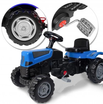 
Синий трактор педальный веломобиль, клаксон на руле, сидение регулируемое от 2-. . фото 4