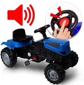 
Синий трактор педальный веломобиль, клаксон на руле, сидение регулируемое от 2-. . фото 5