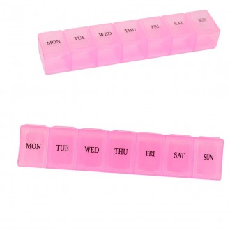 Контейнер для ліків, характеристики: 
	Матеріал: пластик;
	Колір: рожевий;
	Розм. . фото 3