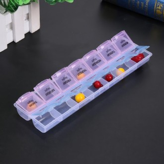 Органайзер для таблеток на тиждень, характеристики:
	Матеріал: пластик;
	Колір: . . фото 2
