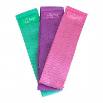 Набір гумок для фітнесу, характеристики:
Колір гумок: бірюзовий, рожевий, фіолет. . фото 8