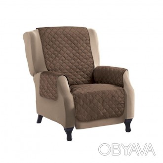 Накидка на кресло (155х46 см), Couch Coat - Коричневая, двустороннее стеганое по