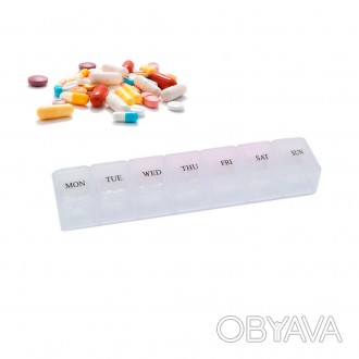 Контейнер для ліків, характеристики: 
	Матеріал: пластик;
	Колір: прозорий;
	Роз. . фото 1