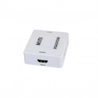 Перехідник з VGA на HDMI зі звуком MiNi VGA2HDMI 
Конвертер VGA2HDMI перетворює . . фото 6