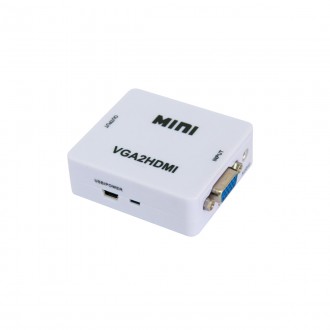 Перехідник з VGA на HDMI зі звуком MiNi VGA2HDMI 
Конвертер VGA2HDMI перетворює . . фото 5