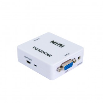 Перехідник з VGA на HDMI зі звуком MiNi VGA2HDMI 
Конвертер VGA2HDMI перетворює . . фото 4