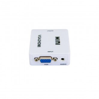 Перехідник з VGA на HDMI зі звуком MiNi VGA2HDMI 
Конвертер VGA2HDMI перетворює . . фото 3