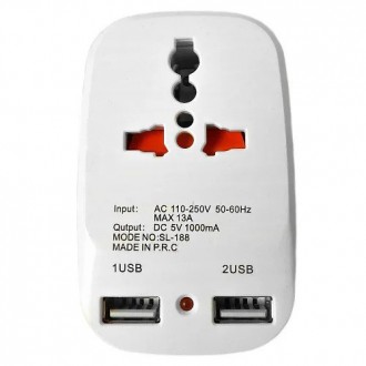 Мережевий розгалужувач з USBTravel Adaptor 823
Вам необхідно під'єднати кілька е. . фото 2