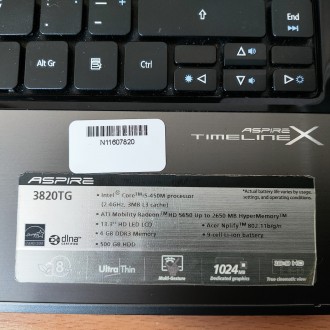 Ноутбук Acer Aspire 3820TG 13.3" i5-M450/4 ГБ/500 Gb HDD/ Radeon HD 5650 / Web C. . фото 7