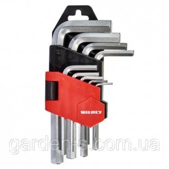Опис набору ключів шестигранних 9 шт. 1,5-10 мм Vitals Master Набір ключів шести. . фото 2