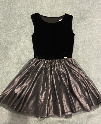 
 Праздничное платье для девочки-подростка с верхом из чёрного стрейч бархата и . . фото 5