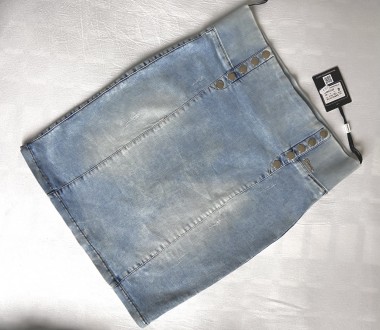 
Жіноча джинсова спідниця зі стрейчевого еластичного блакитного джинсу на еласти. . фото 5