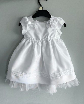 
 Праздничное белое платье для маленькой девочки на возраст 12 месяцев в комплек. . фото 7