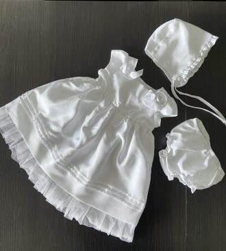 
 Праздничное белое платье для маленькой девочки на возраст 12 месяцев в комплек. . фото 2