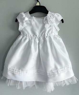 
 Праздничное белое платье для маленькой девочки на возраст 12 месяцев в комплек. . фото 3