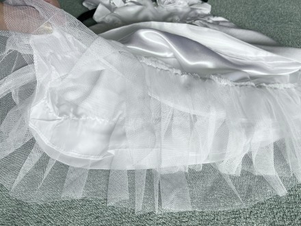 
 Праздничное белое платье для маленькой девочки на возраст 12 месяцев в комплек. . фото 5