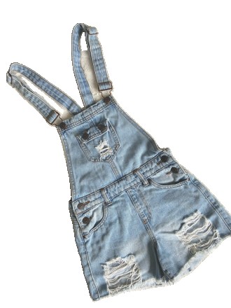 
Підліткові джинсові шорти-комбінезон котонові для дівчинки прекрасна знахідка з. . фото 2