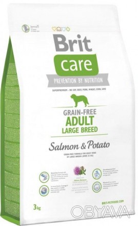 Сухий корм для собак вагою від 25 кг Brit Care GF Adult Large Breed Salmon&Potat. . фото 1