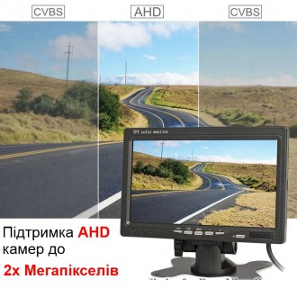 Недорогой автомобильный AHD монитор 7 дюймов с поддержкой AHD камер до 2 Мп Авто. . фото 5