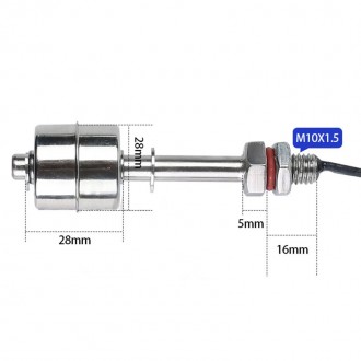 Датчик рівня рідини поплавцевий Kronos LS-45, неіржавка сталь, магнітний сенсор,. . фото 4